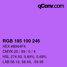 Color code: RGB 185 100 246 | qconv.com