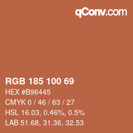 カラーコード: RGB 185 100 69 | qconv.com