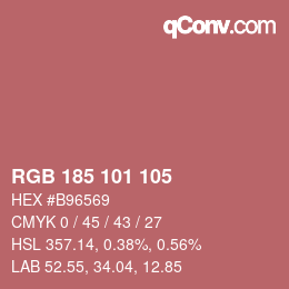 颜色代码: RGB 185 101 105 | qconv.com