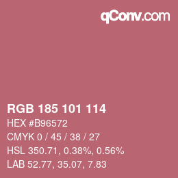 Color code: RGB 185 101 114 | qconv.com