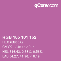 Color code: RGB 185 101 162 | qconv.com
