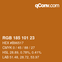 Color code: RGB 185 101 23 | qconv.com