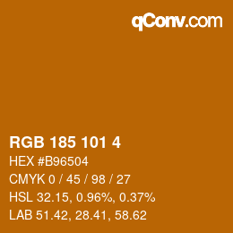Color code: RGB 185 101 4 | qconv.com