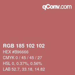 Color code: RGB 185 102 102 | qconv.com