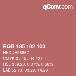 Color code: RGB 185 102 103 | qconv.com