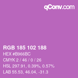 Color code: RGB 185 102 188 | qconv.com
