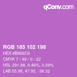 Color code: RGB 185 102 198 | qconv.com