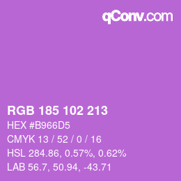 Color code: RGB 185 102 213 | qconv.com