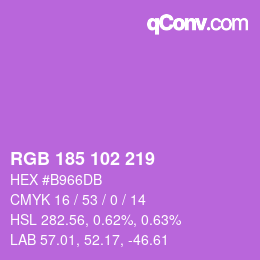 Color code: RGB 185 102 219 | qconv.com