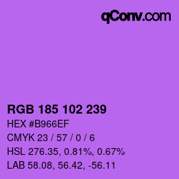Color code: RGB 185 102 239 | qconv.com