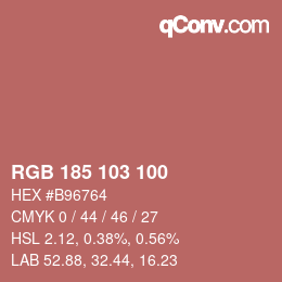 Color code: RGB 185 103 100 | qconv.com