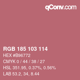 Farbcode: RGB 185 103 114 | qconv.com