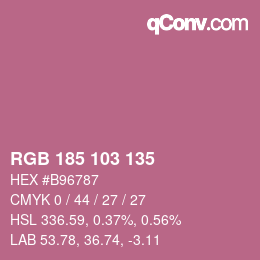 カラーコード: RGB 185 103 135 | qconv.com