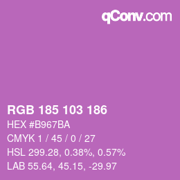 カラーコード: RGB 185 103 186 | qconv.com