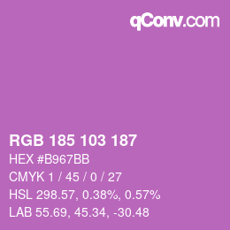 カラーコード: RGB 185 103 187 | qconv.com