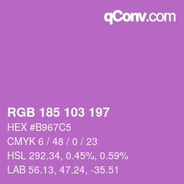 カラーコード: RGB 185 103 197 | qconv.com