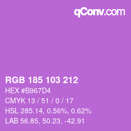 Color code: RGB 185 103 212 | qconv.com