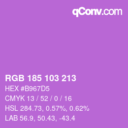 Color code: RGB 185 103 213 | qconv.com