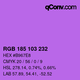 Color code: RGB 185 103 232 | qconv.com