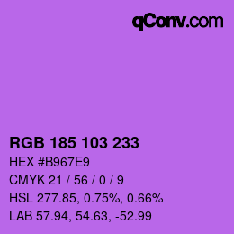 カラーコード: RGB 185 103 233 | qconv.com