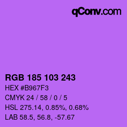 Farbcode: RGB 185 103 243 | qconv.com