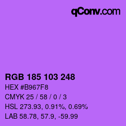 カラーコード: RGB 185 103 248 | qconv.com