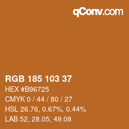 カラーコード: RGB 185 103 37 | qconv.com