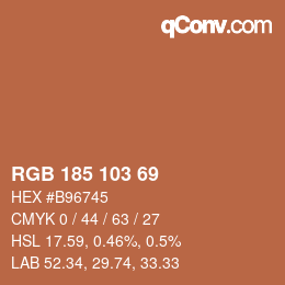 Farbcode: RGB 185 103 69 | qconv.com