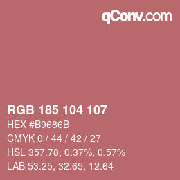 Color code: RGB 185 104 107 | qconv.com