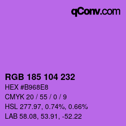 Color code: RGB 185 104 232 | qconv.com