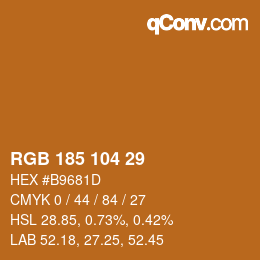 カラーコード: RGB 185 104 29 | qconv.com