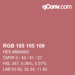 Color code: RGB 185 105 109 | qconv.com