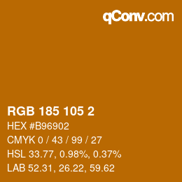 Color code: RGB 185 105 2 | qconv.com