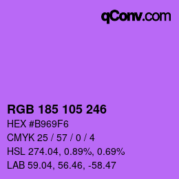 Color code: RGB 185 105 246 | qconv.com