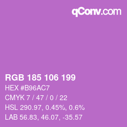 Color code: RGB 185 106 199 | qconv.com