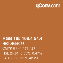 カラーコード: RGB 185 108.4 54.4 | qconv.com