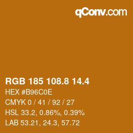 カラーコード: RGB 185 108.8 14.4 | qconv.com