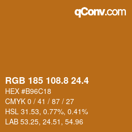 カラーコード: RGB 185 108.8 24.4 | qconv.com