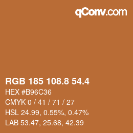 カラーコード: RGB 185 108.8 54.4 | qconv.com