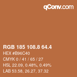 カラーコード: RGB 185 108.8 64.4 | qconv.com