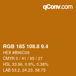カラーコード: RGB 185 108.8 9.4 | qconv.com