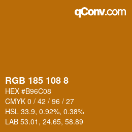 カラーコード: RGB 185 108 8 | qconv.com
