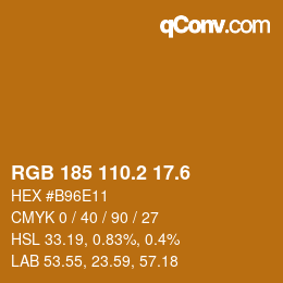 カラーコード: RGB 185 110.2 17.6 | qconv.com