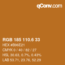 カラーコード: RGB 185 110.6 33 | qconv.com