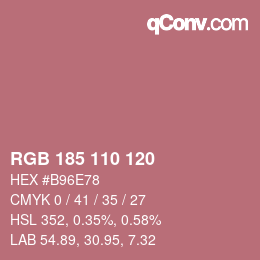カラーコード: RGB 185 110 120 | qconv.com