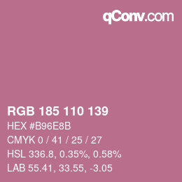 Farbcode: RGB 185 110 139 | qconv.com