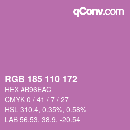 Color code: RGB 185 110 172 | qconv.com