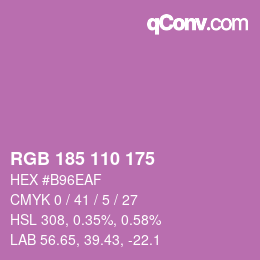 Código de color: RGB 185 110 175 | qconv.com