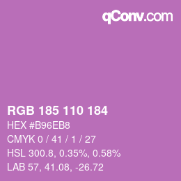 カラーコード: RGB 185 110 184 | qconv.com