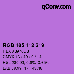 Color code: RGB 185 112 219 | qconv.com